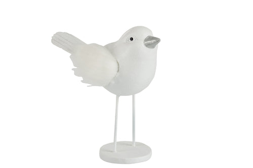 J-Line figuur Vogel - polyresin/imitatiebont - wit - large