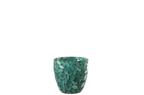 J-Line theelichthouder Mozaiek - glas - azuur - small - vtwonen shop