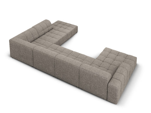 Cosmopolitan Design Panoramische hoekbank rechts Chicago 7-zits, chenille grijs - 263x375x78cm