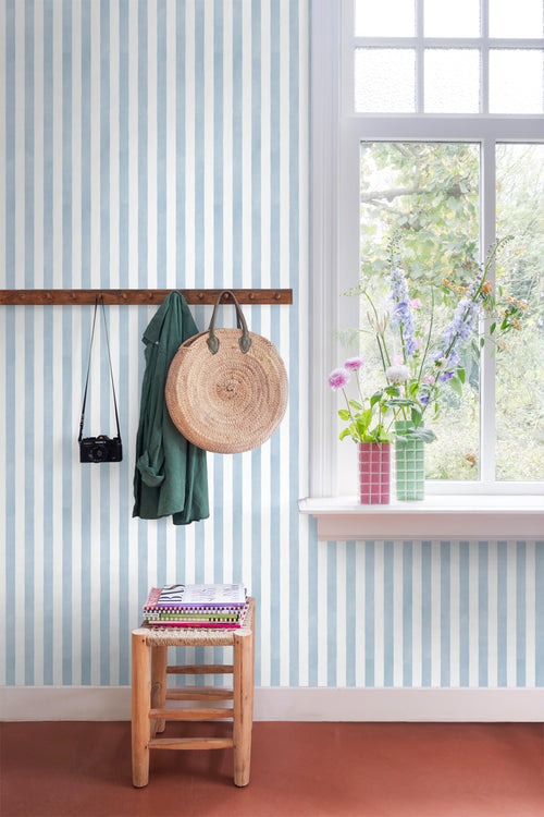 ESTAhome behang strepen blauw en wit - 53 cm x 10.05 m - 131304 - vtwonen shop