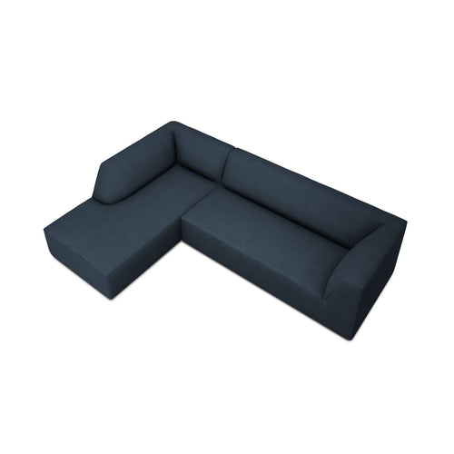 Cosmopolitan Design - Modulaire hoekbank links Siena 4-zits, structurele stof marineblauw - 180x273x69cm