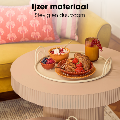 Mica Decorations Dienblad met Handgrepen - Set van 3 - Decoratie Woonkamer - Ook leuk als Kaarsenplateau, Onderzetter of Plantenonderzetter - IJzer -