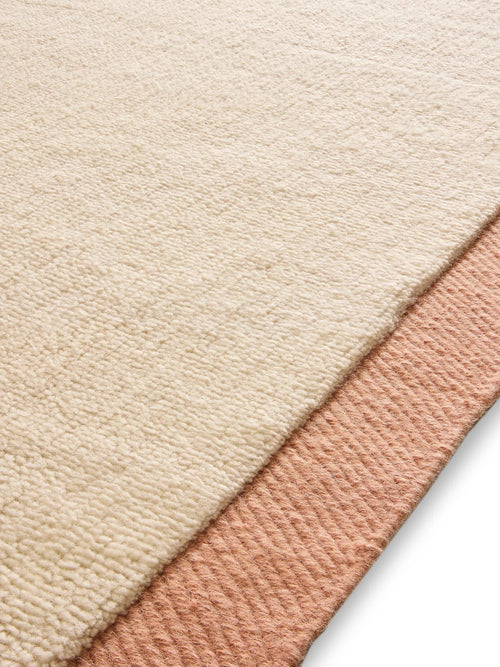 benuta wollen vloerkleed Franco - créme/roze - 200x300 cm