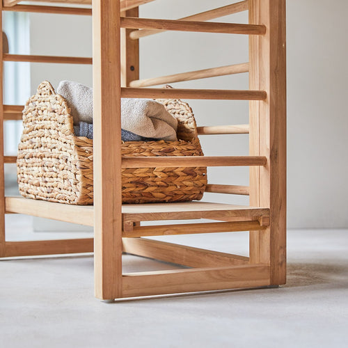 Tikamoon Hoge boekenkast voor kinderen van massief teakhout - Naturel