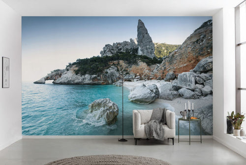 Sanders & Sanders fotobehang strand zeegroen en grijs - 450 x 280 cm - 612607