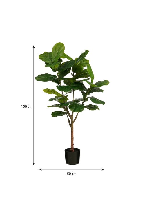 Mica Decorations Ficus Lyrata Kunstplant in Pot - H150 x Ø50 cm - Groen