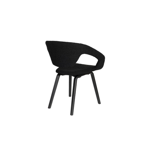 Zuiver Flexback Eetkamerstoelen Armleuning Zwart - Set van 2