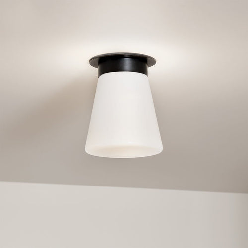 Halbbündige Deckenleuchte Modern Schwarz 1x E27