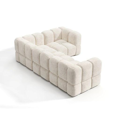 Sia Home - Modulaire hoekbank (rechts) NUBI - getextureerd fluweel  256cm