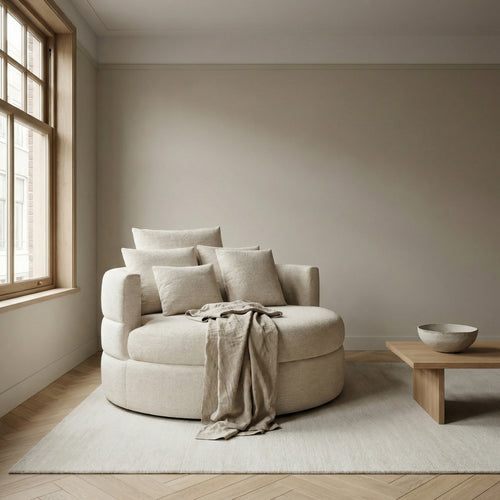 DÉJA Living Loveseat Miles - Beige Stof - Ø124x84cm