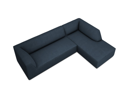Micadoni rechter hoekbank Ruby 4-zits, structurele stof, marineblauw - 180x273x69cm