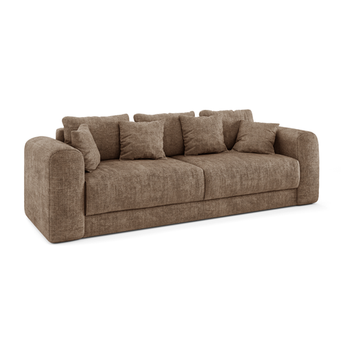 Sia Home - Slaapbank met opbergruimte, notenhout RIO - gewaafd fluweel mol 250cm