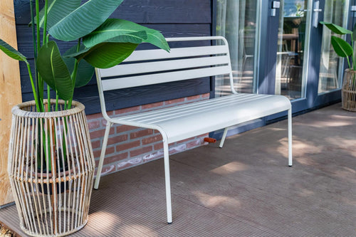 MaximaVida metalen tuinbank Max 120 cm ivoor