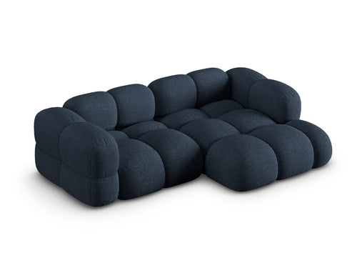 Cosmopolitan Design rechter hoekbank Loretto 3-zits, structurele stof donkerblauw - 147x250x68cm