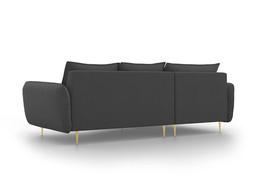 Cosmopolitan Design linker hoekbank Vienna 5-zits, structurele stof, donkergrijs - 170x255x95cm
