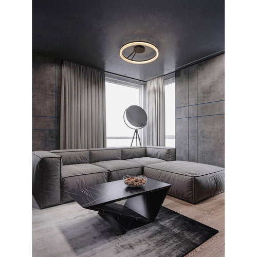 Nova Luce LONELA Geïntegreerde LED-plafondlamp, halfverzonken, zandkleurig zwart, Triac dimbaar, 28W, 1680lm, 3000K