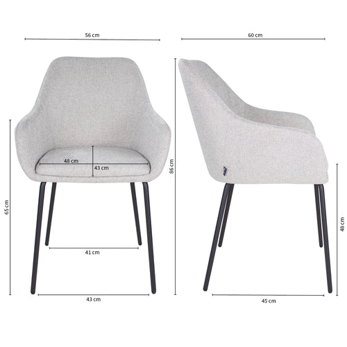 Kick eetkamerstoel Guus - Grijs