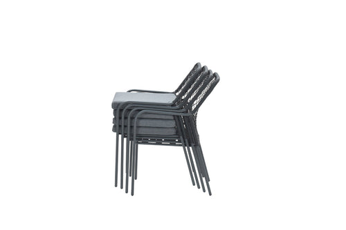 Garden Impressions Dido tuinstoelen set van 4 zwart rope