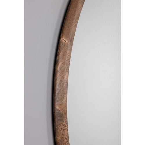 Dutchbone Gale Spiegel/ Wandspiegel Rond 80 cm Hout - Bruin - vtwonen shop