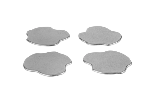 noo.ma Plama Coasters set van 4 - gepolijst aluminium onderzetters, free-form