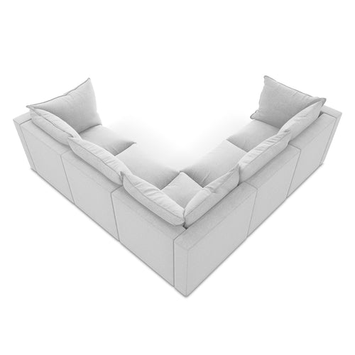 LaMiaSofa Modulaire hoekbank Ravenna - bouclé - zilver - 255x255x77