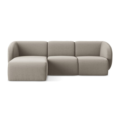 LaMiaSofa hoekbank links Cervo - velours - taupe - 248x166x78