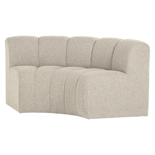 WOOOD eetbank halfronde hoek rugleuning Mojo - Bouclé - Beige - 83x152x74