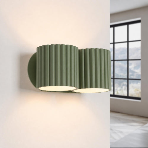 Sollux Lighting Wandlamp AURA 2 olijfgroen G9 - 21x12x10cm
