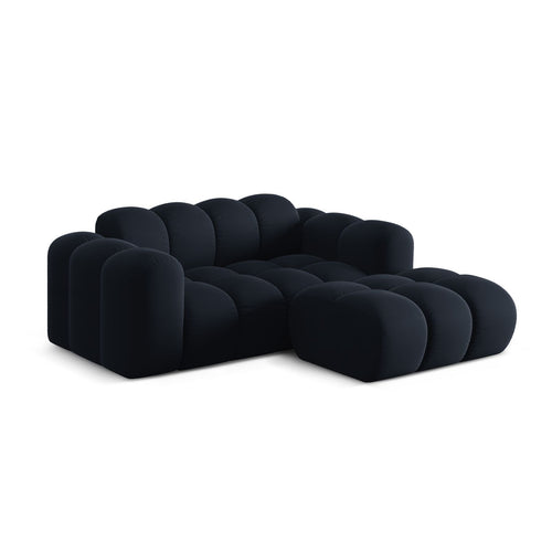 Cosmopolitan Design - Rechter hoekbank Treno 2-zits, flueel donkerblauw - 164x180x70cm