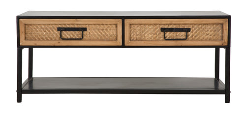 Mauro Ferretti tv-meubel - 95x38x38 cm - bruin/zwart