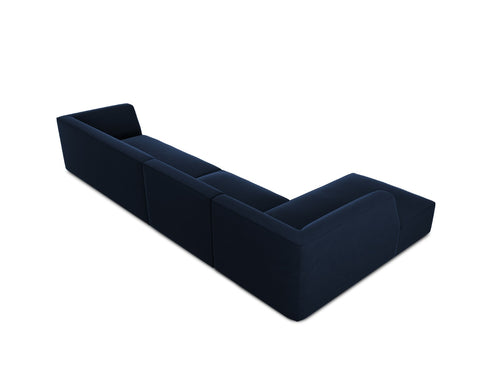 Micadoni linker hoekbank Ruby 5-zits, flueel, koningsblauw - 180x366x69cm