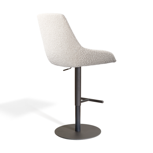 Nolon Niva-Isa tulp barkruk bouclé beige verstelbaar - zwarte poten
