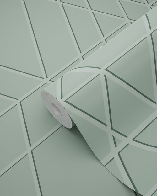 ESTAhome behang grafisch 3D motief vergrijsd mintgroen - 50 x 900 cm - 139602 - vtwonen shop