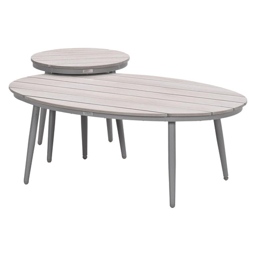 Garden Impressions bijzettafels Lucas taupe - teak look - 2-delig - vtwonen shop