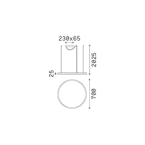 Ideal Lux ORACLE SLIM 70 cm niet-dimbare ronde LED-pendellamp met geïntegreerde LED-verlichting, 3000K, messing, 4350lm