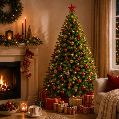 Triumph Tree Tsuga Kerstboom - Volle en Natuurlijke Uitstraling met 1502 Takken - Kerstversiering voor Binnen - Kunstboom Makkelijk en Snel op te