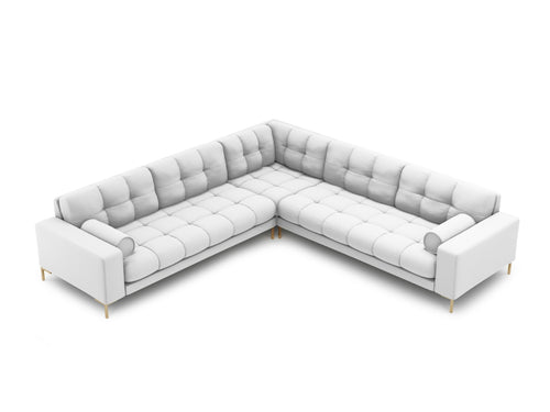 Cosmopolitan Design Symmetrische hoekbank Bali 6-zits, structurele stof, lichtgrijs - 256x256x75cm