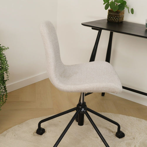 Nolon Nout-Fé Bureaustoel Beige - Stof - Zwart Onderstel