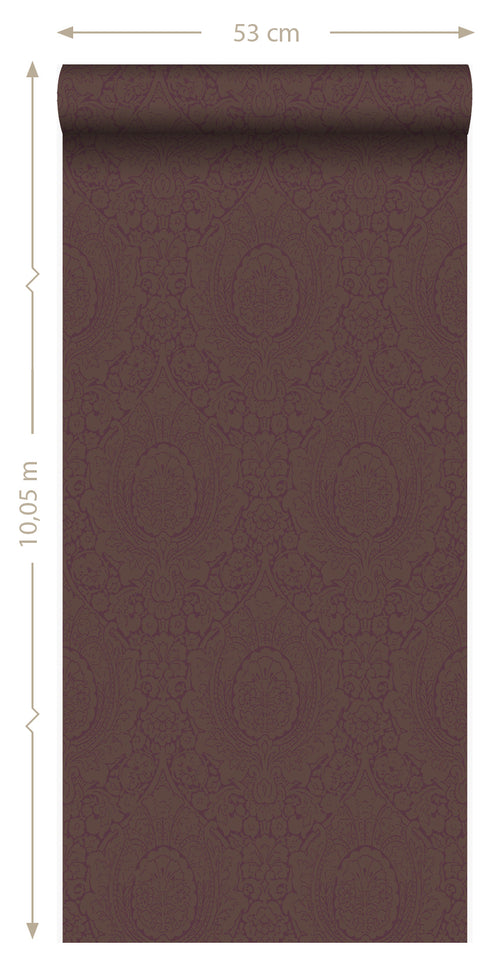 Origin Wallcoverings behang ornamenten donker paars - 53 cm x 10,05 m - 345435 - vtwonen shop