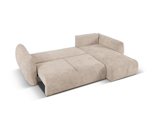 Cosmopolitan Design Converteerbare hoekbank rechts met opbergdoos Matera 4-zits, chenille, beige - 173x253x86cm