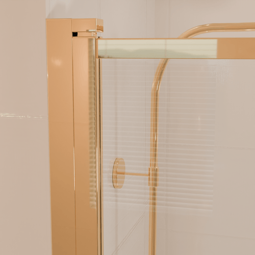 LOMAZOO badwand Salvador - draaibaar - anti kalk nano coating - helder glas - goud - 80 x 140 cm