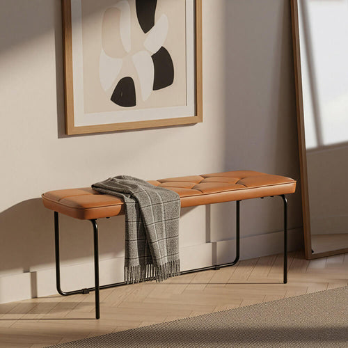 Home Deluxe Retro bank GINO - bruin/cognac