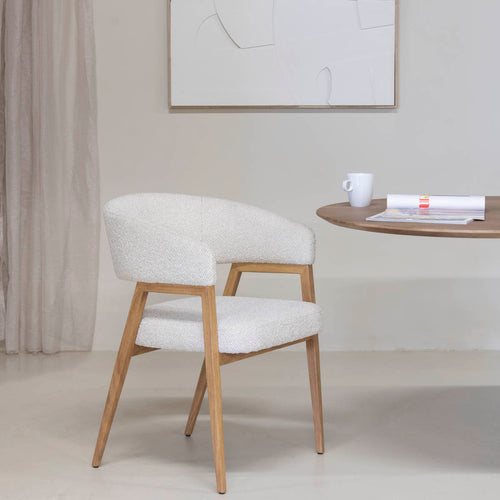 DÉJA Living Eetkamerstoel Fureso - Beige/Naturel - Set van 2