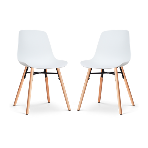 Nolon Nena-Pip Eetkamerstoelen Set van 2 - Wit - Houten Poten - vtwonen shop