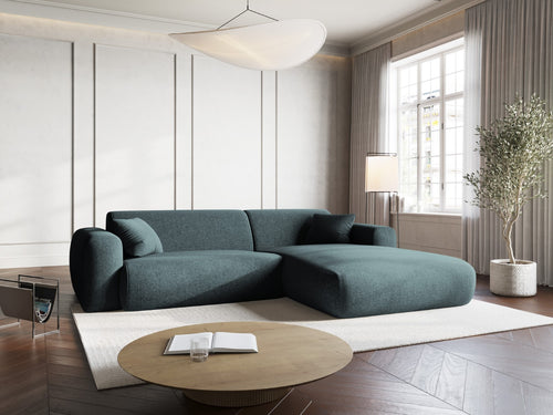 Cosmopolitan Design rechter hoekbank Nolio 4-zits, chenille, olie - 170x235x72cm