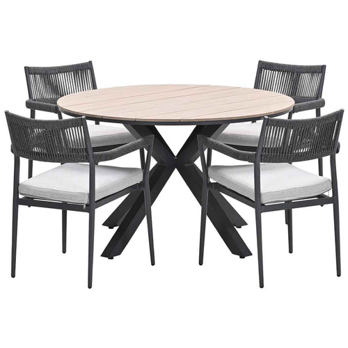 Garden Impressions tuinset Tineo - Tulli - donker grijs - Ø122x75 cm - 5-delig - vtwonen shop