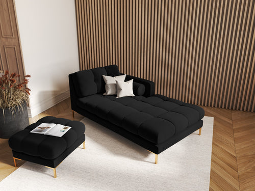 Cosmopolitan Design Poef Bali flueel, zwart - 60x60x41cm