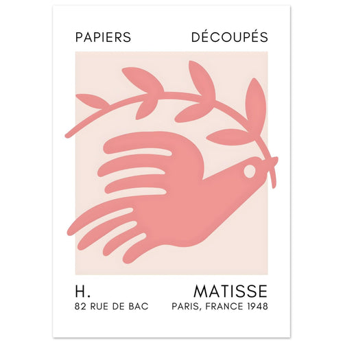 Artfulprints  Matisse - Peace dove taupe   poster 50x70 cm - vtwonen shop