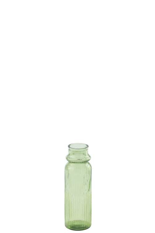 J-Line vaas Gestreept - glas - lichtgroen