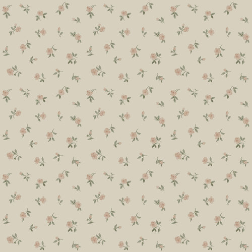ESTAhome behang vintage bloemetjes vergrijsd groen - 50 x 900 cm - 132218